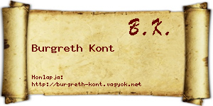 Burgreth Kont névjegykártya